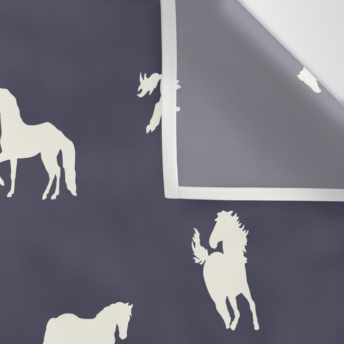Horse Print (Navy Slate) Wall Tapestry Gallery Image 3