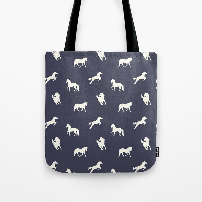 Horse Print (Navy Slate) Tote Bag Gallery Image 1