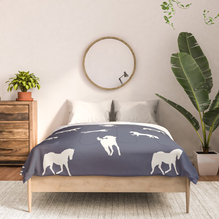 Horse Print (Navy Slate) Comforter Gallery Image 3