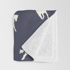 Horse Print (Navy Slate) Throw Blanket Gallery Image 3