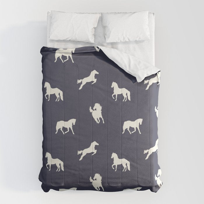 Horse Print (Navy Slate) Comforter Gallery Image 1