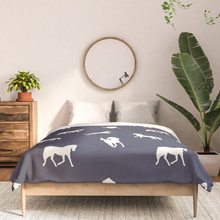 Horse Print (Navy Slate) Comforter Gallery Image 3
