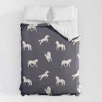 Horse Print (Navy Slate) Duvet Cover Gallery Image 6