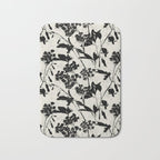 Black & White Vintage Florals Bath Mat Gallery Image 1