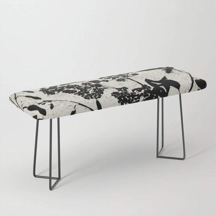 Black & White Vintage Florals Bench Gallery Image 1