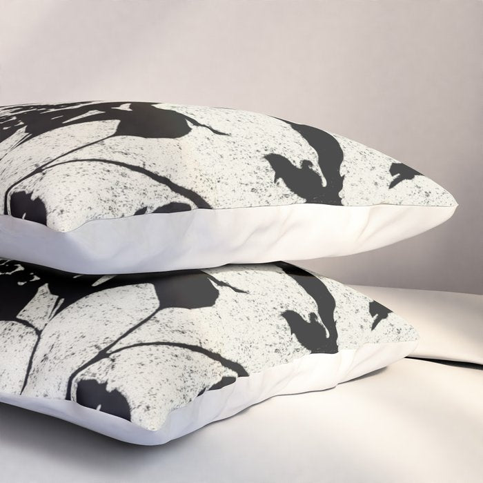 Black & White Vintage Florals Pillow Sham Gallery Image 3
