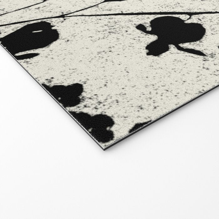 Black & White Vintage Florals Welcome Mat Gallery Image 2