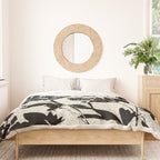 Black & White Vintage Florals Duvet Cover Gallery Image 3