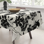 Black & White Vintage Florals Tablecloth Gallery Image 3