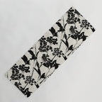 Black & White Vintage Florals Yoga Mat Gallery Image 1