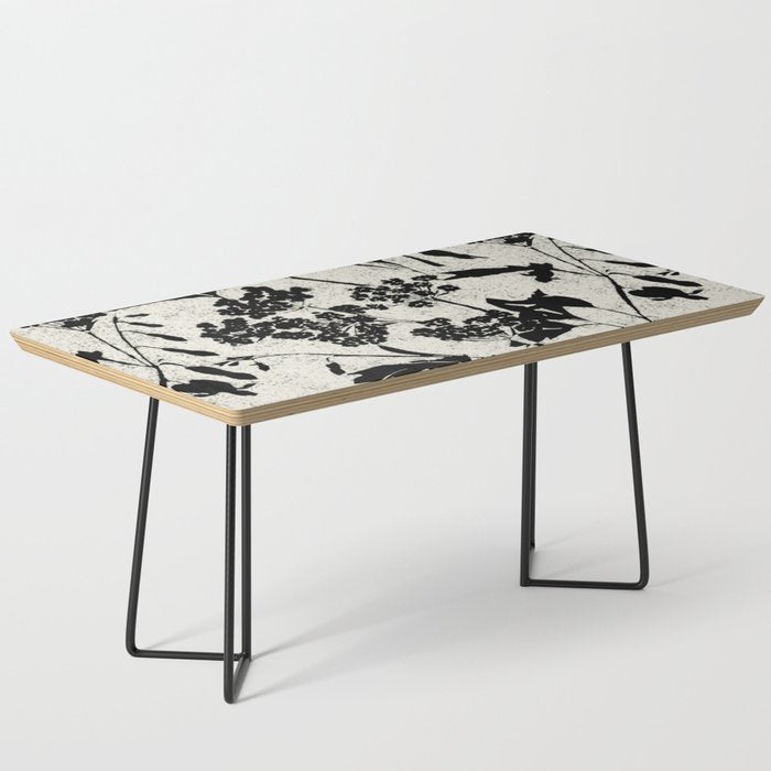 Black & White Vintage Florals Coffee Table Gallery Image 1