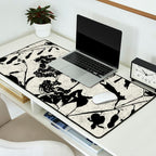 Black & White Vintage Florals Desk Mat Gallery Image 2