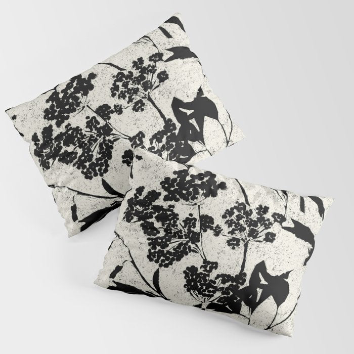 Black & White Vintage Florals Pillow Sham Gallery Image 3
