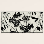 Black & White Vintage Florals Desk Mat Gallery Image 3