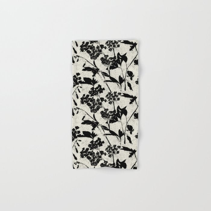 Black & White Vintage Florals Bath Towel Gallery Image 1