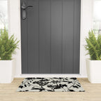 Black & White Vintage Florals Welcome Mat Gallery Image 3