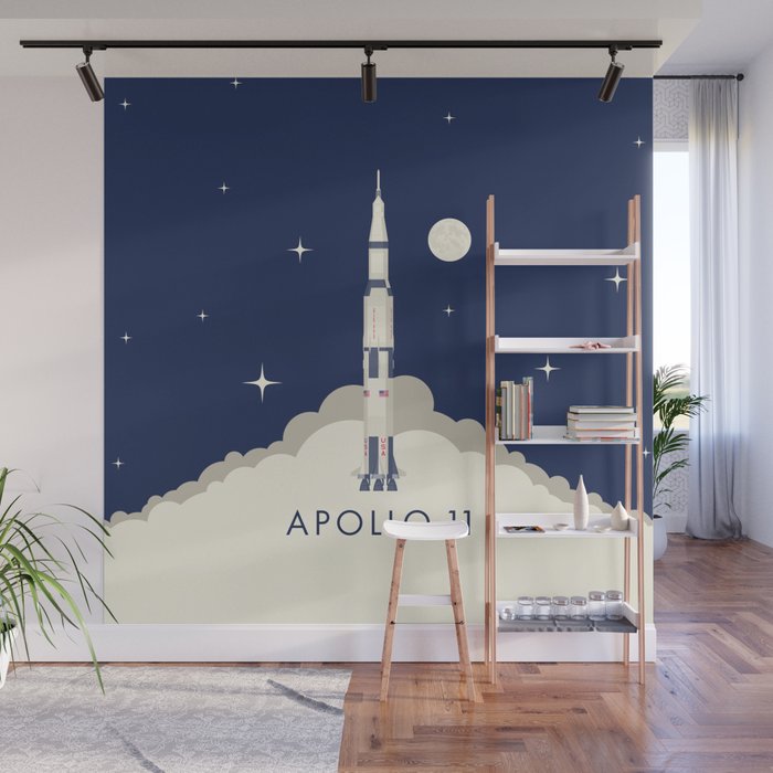 Apollo 11 Space - Saturn Rocket A Wall Mural Gallery Image 1