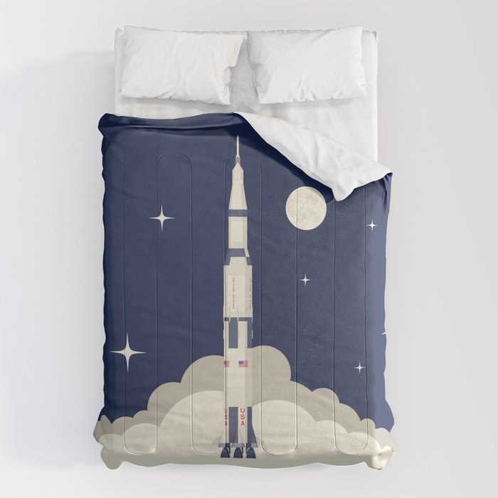 Apollo 11 Space - Saturn Rocket A Comforter Gallery Image 1
