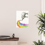 Baby Elephant Spraying Rainbow Poster Gallery Image 2