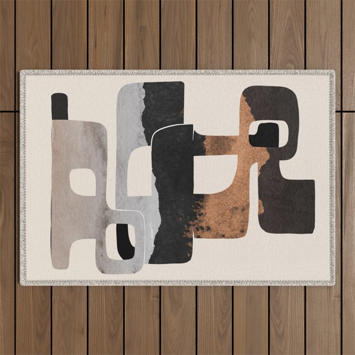 Modern Abstract Shapes 105 Outdoor Rug Gallery Image 1