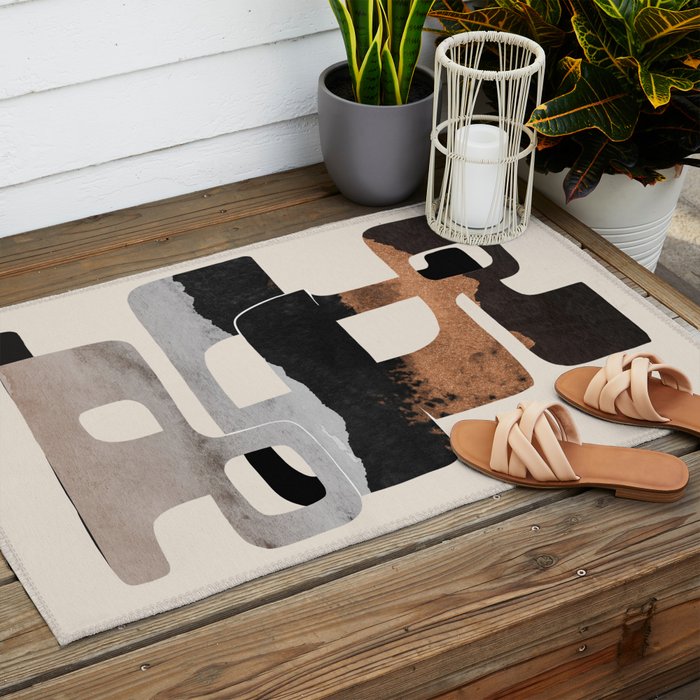 Modern Abstract Shapes 105 Outdoor Rug Gallery Image 2