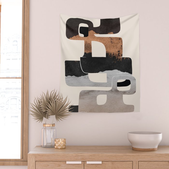 Modern Abstract Shapes 105 Wall Tapestry Gallery Image 2