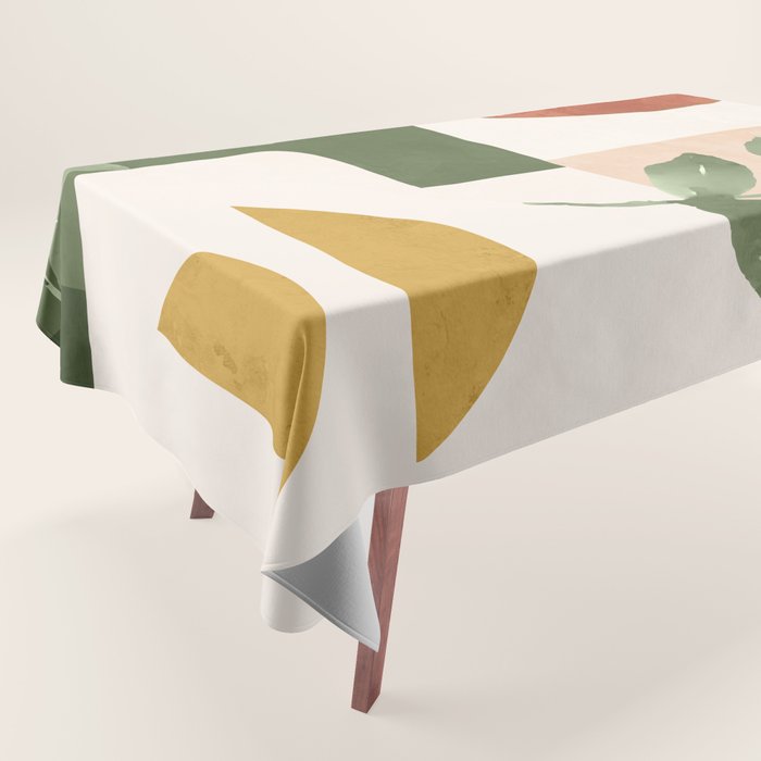 Abstract Shapes and Leaves Tablecloth Gallery Image 1