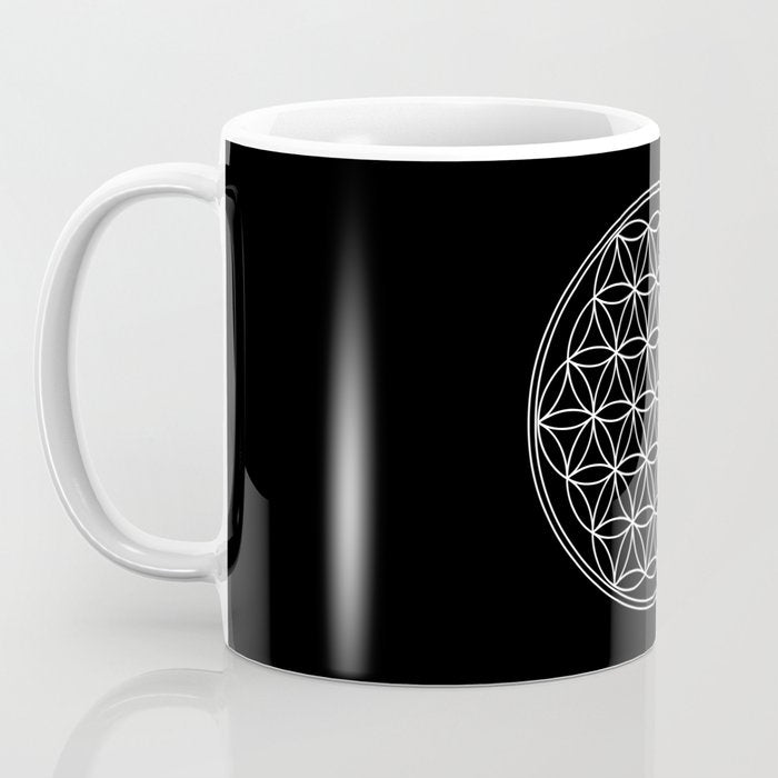 Flower of life on black Coffee Mug Gallery Image 3