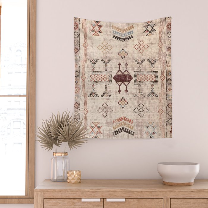 Moroccan Traditional Carpet Arwtork 11 Wall Tapestry Gallery Image 2