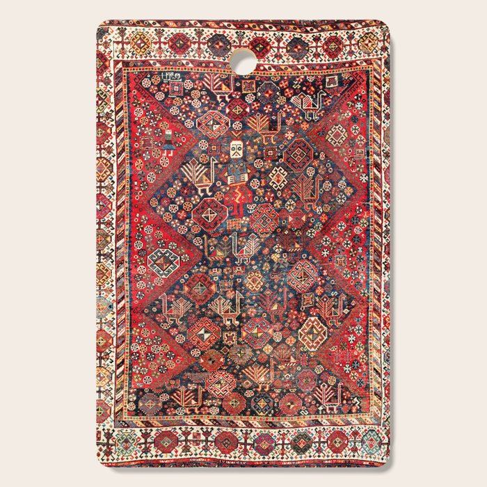 Qashqaâi Fars Southwest Persian Nomad Rug Print Cutting Board Gallery Image 1