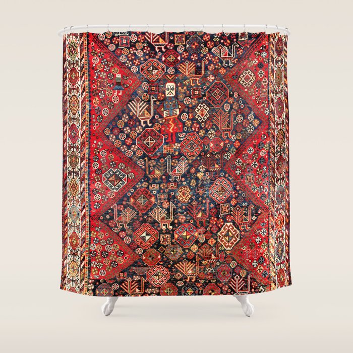 Qashqaâi Fars Southwest Persian Nomad Rug Print Shower Curtain Gallery Image 1