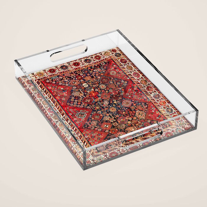 Qashqaâi Fars Southwest Persian Nomad Rug Print Acrylic Tray Gallery Image 1