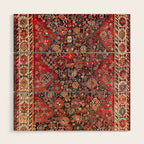 Qashqaâi Fars Southwest Persian Nomad Rug Print Wood Wall Art Gallery Image 1