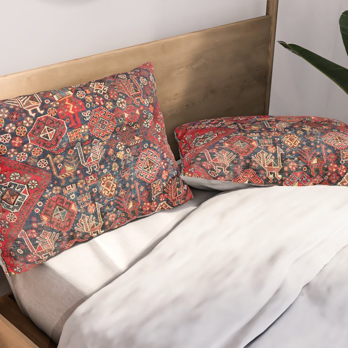 Qashqaâi Fars Southwest Persian Nomad Rug Print Pillow Sham Gallery Image 2