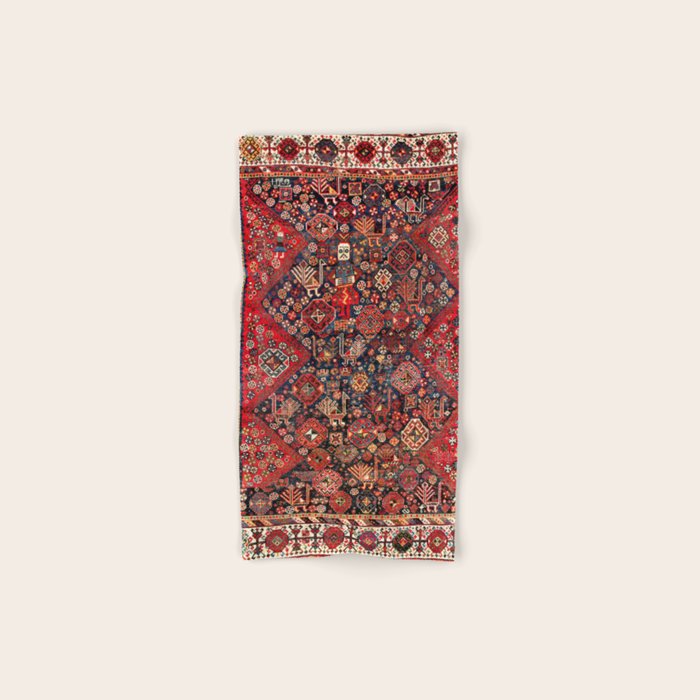 Qashqaâi Fars Southwest Persian Nomad Rug Print Bath Towel Gallery Image 1
