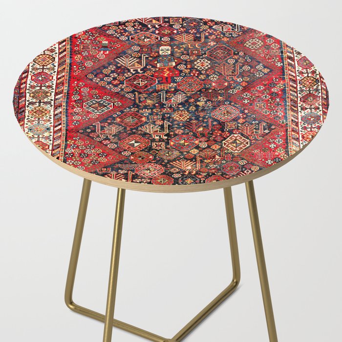 Qashqaâi Fars Southwest Persian Nomad Rug Print Side Table Gallery Image 2