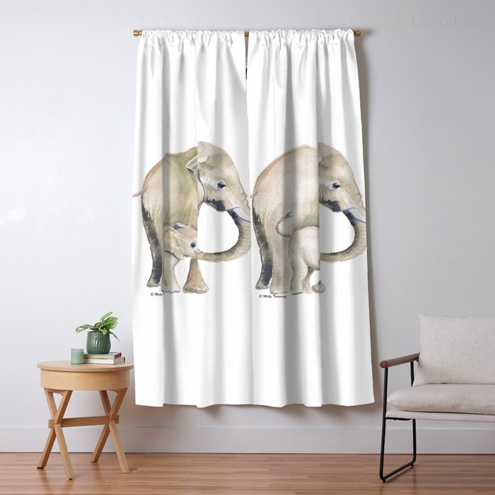Mom and Baby Elephant 2 Window Curtain Gallery Image 5