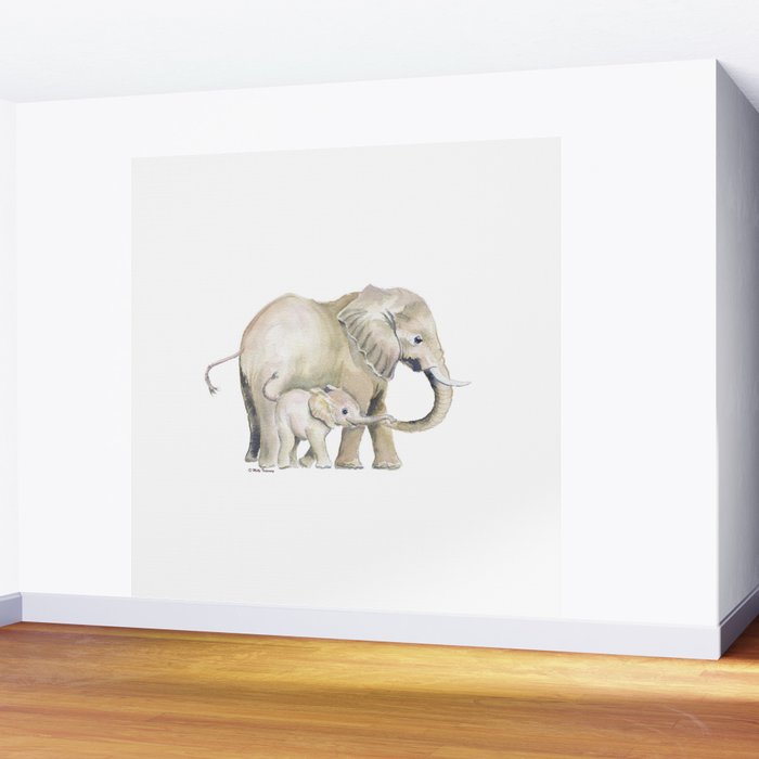Mom and Baby Elephant 2 Wall Mural Gallery Image 2