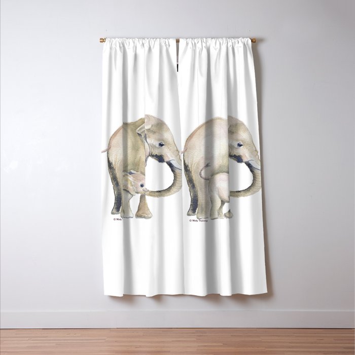 Mom and Baby Elephant 2 Window Curtain Gallery Image 3