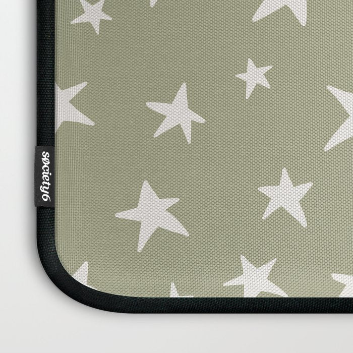 Stars Sage Green Laptop Sleeve Gallery Image 3