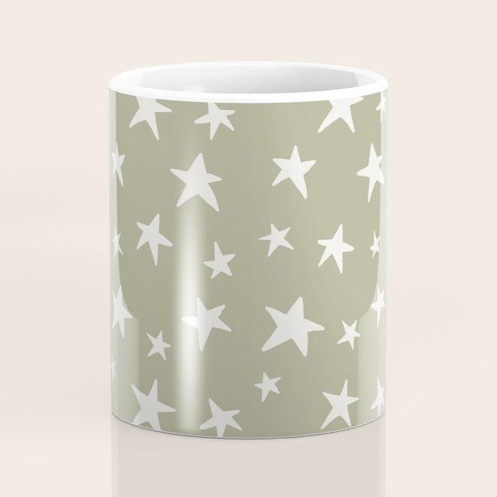 Stars Sage Green Coffee Mug Gallery Image 4