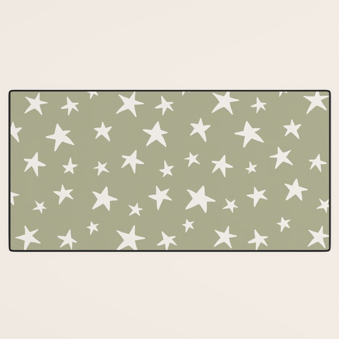 Stars Sage Green Desk Mat Gallery Image 3