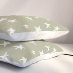 Stars Sage Green Pillow Sham Gallery Image 3
