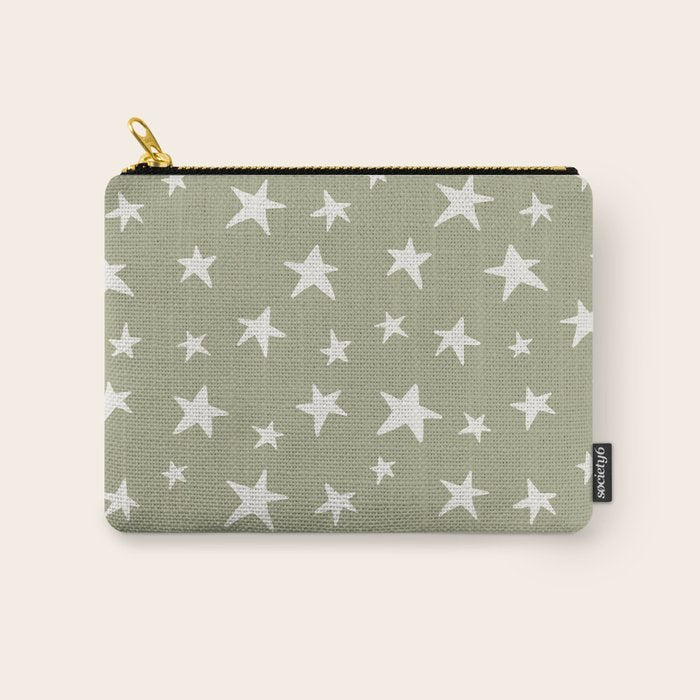 Stars Sage Green Carry All Pouch Gallery Image 1