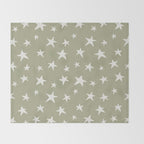 Stars Sage Green Throw Blanket Gallery Image 2