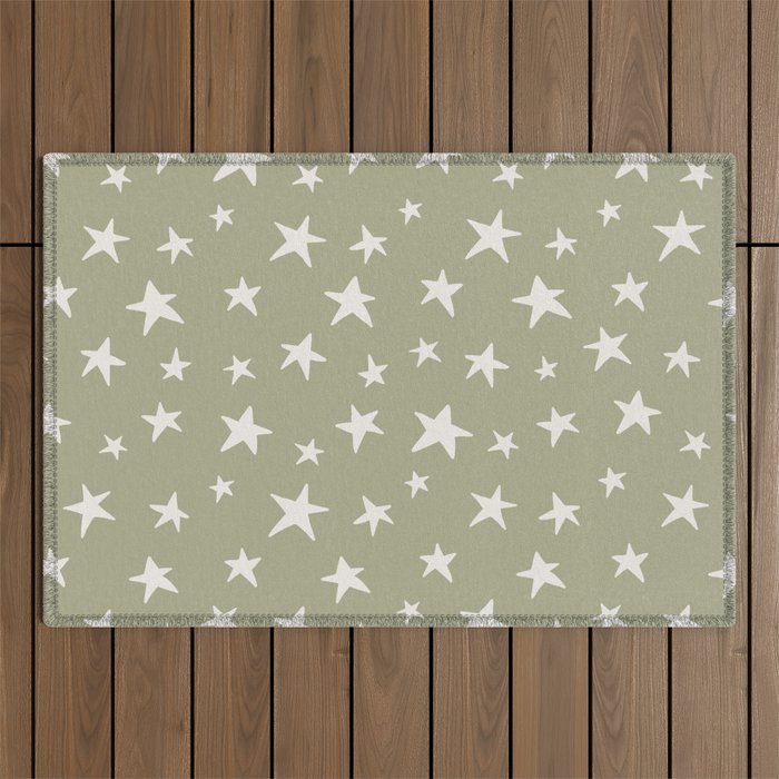 Stars Sage Green Outdoor Rug Gallery Image 1