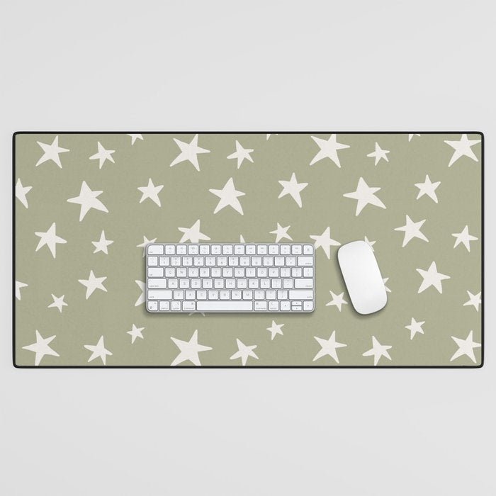 Stars Sage Green Desk Mat Gallery Image 1