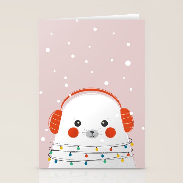 Christmas Animals - Cute Seal Stationery Card Gallery Image 2