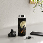 The Black Cat on Halloween Night Water Bottle Gallery Image 4