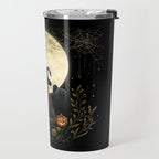 The Black Cat on Halloween Night Travel Mug Gallery Image 2